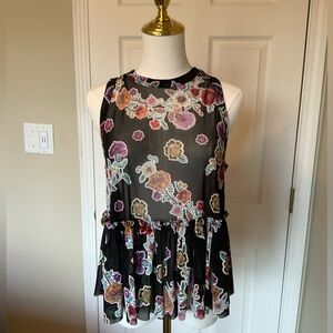 Ginger G Women’s GORGEOUS Empire Waist Sleeveless Tank Top & Ruffled Hem!